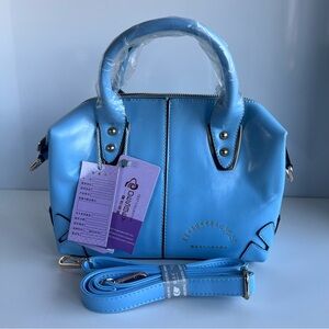 Blue Faux Leather Bag